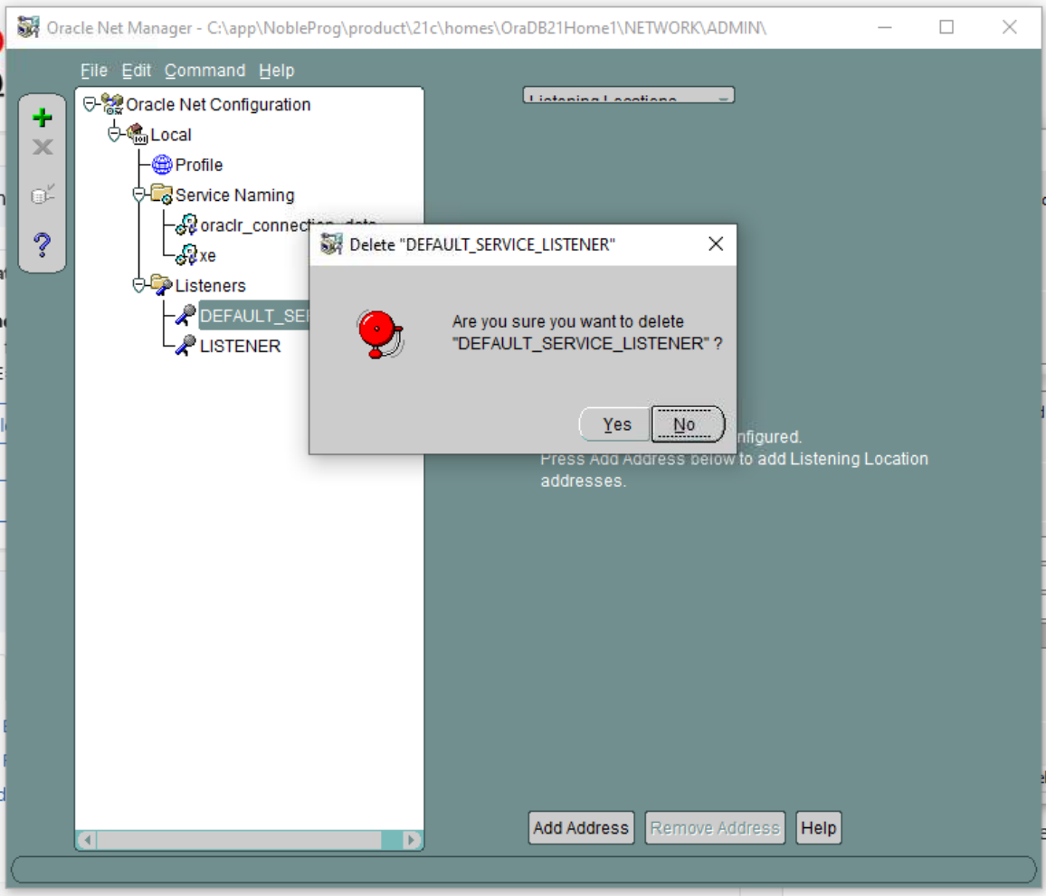 Delete Default Server Listener